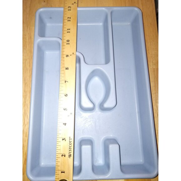 Rubbermaid Blue Plastic Cutlery Organizer Tray Many Compartments Vintage 2921-7 - Picture 2 of 14